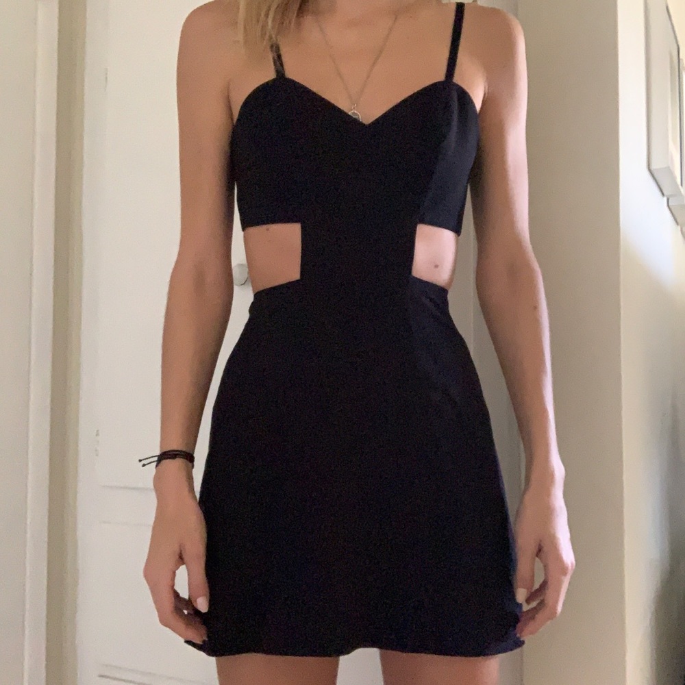 Naven black mini dress with cut outs